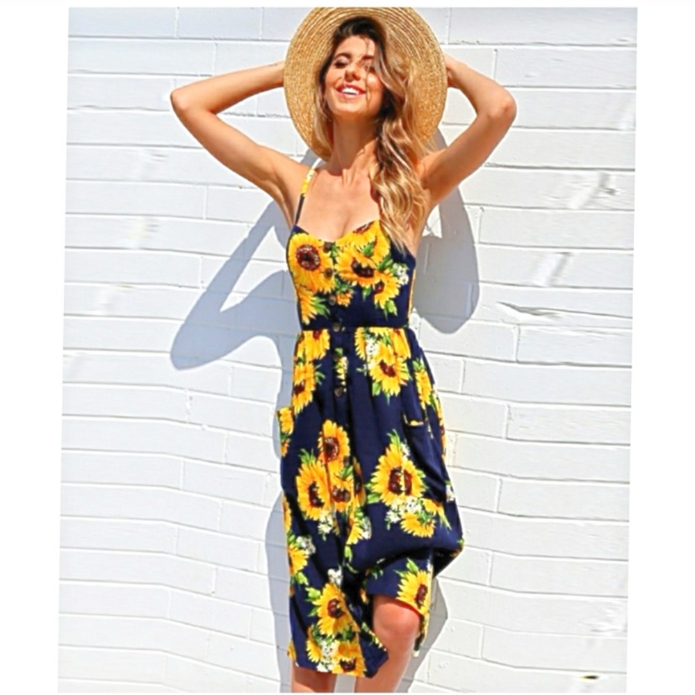 Sunflower Printed Season Dress 🌻